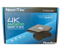 New in box! Neontek Android 4K Media Player Smart Box with Wireless Keyboard! Transforms your TV into a Smart TV!