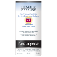 New in package! Neutrogena Healthy Defense Daily Moisturizer Spf 45 with helioplex, 50 ml. Past BB still ok to use!