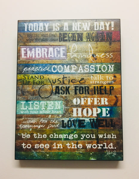 New Day 12X16 Wall Hanging! Comes Ready to Hang! Great Inspirational Wall Art!