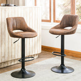 Brand new in box! Newville Adjustable Height Gas Lift Swivel Bar Stools (Set of 2), Brown! Retails $300 W/Tax on Sale!