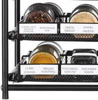 NEX Iron Spice Rack 3 Tier 30-Bottle Spice Drawer Organizer for Pantry Kitchen Cabinet, Metal, Brown! Bottles NOT included