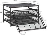 NEX Iron Spice Rack 3 Tier 30-Bottle Spice Drawer Organizer for Pantry Kitchen Cabinet, Metal, Brown! Bottles NOT included