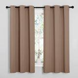 New NICETOWN Home Thermal Insulated Curtains - Solid Triple Weave Microfiber Blackout Drapes with Ring Top (42-in Wide by 63-in Long, Cappuccino, 2 Pcs)