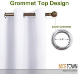 New NICETOWN Room Darkening Panels with Grommets - Solid Living Room Thermal Insulated Window Drapes (2 Panels, 52-in Width x 95-in Length, Pure White)