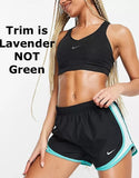 New with tags! Nike Running Dri-FIT Tempo shorts in black/lavender, Sz 2X!