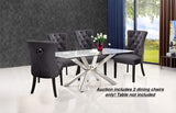Set of 2 Luxurious Button tufted with Nailhead trim dark grey Dining chairs, Set of 2! Retails $445+