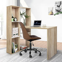 New in box! Nioka L-Shape Desk by Braden Studio in Wood Finish! Small ding in wood on the bottom side of main desk board! Wayfair Item! Retails $317 W/Tax!