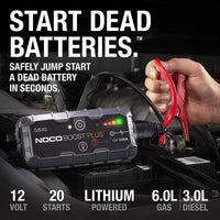 NOCO Boost Plus GB40 1000 Amp 12V UltraSafe Lithium Jump Starter! It's a car jump starter, portable power bank and LED flashlight. Recharge smartphones, tablets and other USB devices. It's easily rechargeable from any powered USB port in 3 hours!