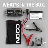 NOCO Boost Plus GB40 1000 Amp 12V UltraSafe Lithium Jump Starter! It's a car jump starter, portable power bank and LED flashlight. Recharge smartphones, tablets and other USB devices. It's easily rechargeable from any powered USB port in 3 hours!