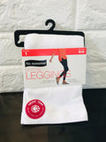 New No Nonsense Women's Cotton Legging, no-show coverage, retains shape & colour, white, Sz M!