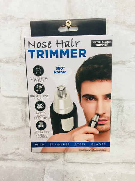 Water Resistant Nose Hair Trimmer With Stainless Steel Blades!