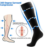 New NOVAYARD 4 Pairs Compression Socks for Women and Men Support Graduated 15-20 mmHg, Sz L/XL!