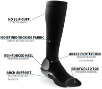 New NOVAYARD 4 Pairs Compression Socks for Women and Men Support Graduated 15-20 mmHg, Sz L/XL!