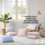 Urban Habitat Brooklyn Cotton Jacquard Pom Oblong Throw Pillow with 100% Polyester Filling for Bed Couch or Sofa, 14"X20", Ivory! Retails $65+