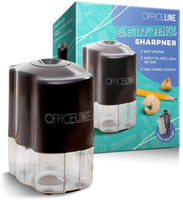 New Officeline Electric Pencil Sharpener, Helical Steel Blade Sharpens All Pencils Including Color, Auto Stop Feature for Safety, Batteries Included
