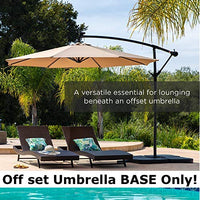 New in box! Best Choice Products 4-Piece Heavy-Duty Cantilever Offset Patio Umbrella Stand Square Base Plate Set w/Easy-Fill Spouts for Water or Sand - Black! Retails $195+