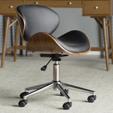 Amazing fully assembled Olmstead Desk Chair by Mercury Rowe with ultra soft faux black leather upholstery! Retails $260 w/tax!