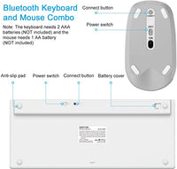 New OMOTON Bluetooth Keyboard and Mouse for iPad and iPhone (iPadOS 13 / iOS 13 and Above), Compatible with New iPad 8th 2020 /10.2, iPad Pro 12.9/11.0, iPad Mini 5, and Other Bluetooth Enabled Devices (Sliver)