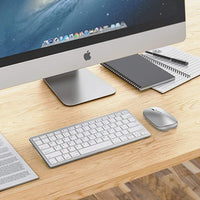 New OMOTON Bluetooth Keyboard and Mouse for iPad and iPhone (iPadOS 13 / iOS 13 and Above), Compatible with New iPad 8th 2020 /10.2, iPad Pro 12.9/11.0, iPad Mini 5, and Other Bluetooth Enabled Devices (Sliver)