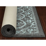 New Wayfair Oriental Tufted Grey/Blue 1'8" x 5' Area Rug Runner by Andover Mills in Teal & Grey