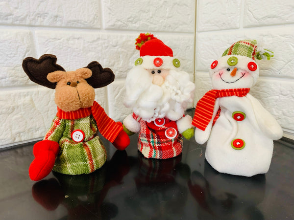 New set of 3 Holiday Plush Ornaments/Decor! Hang from a Tree or sit on any surface!