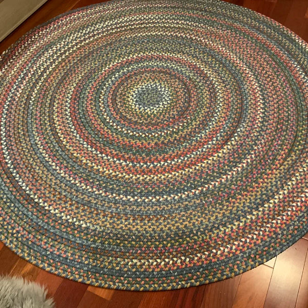 New Wayfair Orval Handmade Green Indoor/Outdoor Rug, Braided! 4 Ft Round! Retails $429+