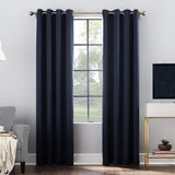 New Sun Zero Oslo Theater Grade Extreme 100% Blackout Grommet Curtain Panel, 52" X 84", Navy