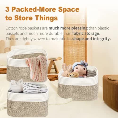 Wayfair Item Rosecliff Heights 3 Pack Cotton Rope Basket For