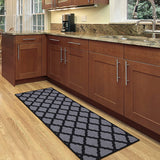 New Ottomanson Glamour Collection Contemporary Moroccan Trellis Design Rubber back Area Rug Runner, 20" x 59", Dark Grey