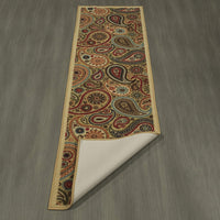 New Ottomanson Ottohome Rubber Back Paisley Area Rug Runner, 2 ft 7 in x 9 ft 10 in, Beige