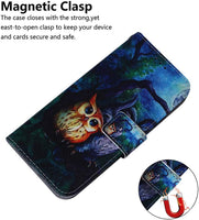 EMAXELERR Samsung Galaxy A20S Case Cover Stylish Shockproof PU Leather Flip Folio Bookstyle Slim Magnetic Wallet Protection Case Stand Card Slot Case for Samsung Galaxy A20S TXC Oil Painting owl