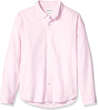 New Amazon Essentials Boys' Long-Sleeve Uniform Oxford Shirt, Pale Pink, Sz XL!