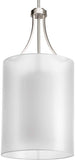 New Large 30" Progress Lighting (P5046-09) 2 - Light Unique / Statement Drum Pendant with White silk mylar shade, brushed nickel