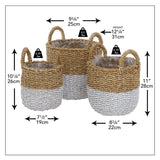 New Wayfair Paint Dipped 3 Piece Wicker Basket Set! Plastic Lined, great for many uses throughout the home, not just planters! Retails $125+