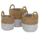 New Wayfair Paint Dipped 3 Piece Wicker Basket Set! Plastic Lined, great for many uses throughout the home, not just planters! Retails $125+