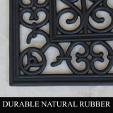 New Wayfair Black Totnes First Impression Rubber Paisley 60 in. x 30 in. Non-Slip Outdoor Door Mat, Black! Retails $130+