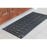 New Wayfair Black Totnes First Impression Rubber Paisley 60 in. x 30 in. Non-Slip Outdoor Door Mat, Black! Retails $130+