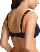 New Panache Catarina Balconnet Side Support Underwire Bikini Top! Top Only! Navy/white! Sz 38D, also fits 40C! Retails $64US+