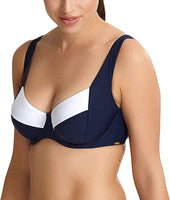 New Panache Catarina Balconnet Side Support Underwire Bikini Top! Top Only! Navy/white! Sz 38D, also fits 40C! Retails $64US+