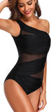 New Pandolah Fashion Women's Mesh One Piece Swimsuit, Black, Sz XXL, Fits 14-16
