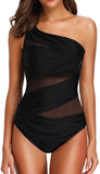 New Pandolah Fashion Women's Mesh One Piece Swimsuit, Black, Sz XXL, Fits 14-16