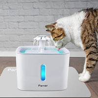 New Pet Fountain, Parner Quiet Flower Automatic Cat Water Fountain, 2.5L LED Flower Dispenser with Water Level Indicator for Cat Dog Pets, Free 4pcs Filter and Silica Pad
