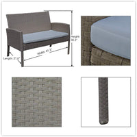 New fully assembled PatioPost Outdoor 4 Pcs Grey PE Wicker Rattan Modern Sofa Set with Cushions, Cushions are darker grey than shown! Retails $487+