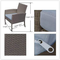 New fully assembled PatioPost Outdoor 4 Pcs Grey PE Wicker Rattan Modern Sofa Set with Cushions, Cushions are darker grey than shown! Retails $487+