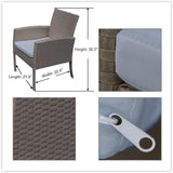 New fully assembled PatioPost Outdoor 4 Pcs Grey PE Wicker Rattan Modern Sofa Set with Cushions, Cushions are darker grey than shown! Retails $487+