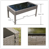 New fully assembled PatioPost Outdoor 4 Pcs Grey PE Wicker Rattan Modern Sofa Set with Cushions, Cushions are darker grey than shown! Retails $487+