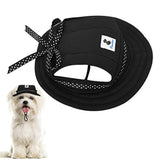 Pawaboo Round Brim Dog Princess Cap, Adjustable Visor Hat Pet Outdoor Sun Protection Sunbonnet Dog Hat For Small Dogs Chihuahua, Shih Tzu, Yorkshire Terriers, Black!