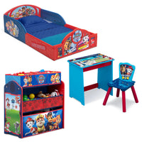 New in box! Paw Patrol 4-Piece Room-in-a-Box! Note: There are a couple minor marks from shipping on back of chair and side of toy bin, pics shown in comments, not that noticeable in person!