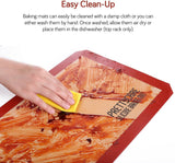 Silicone Baking Mat Set by PrettyCare (1 Half Sheet and 1 Quarter Sheet) Non Stick Cookie Baking Supplies for Bake Pans & Toaster Oven - Macaron/Pastry/Bun/Bread