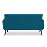 Araceli Sofa Mid Century Modern Peacock Blue Linen Sofa with solid wood legs, Seats 3 people & up to 900 Lbs! Retails $949+